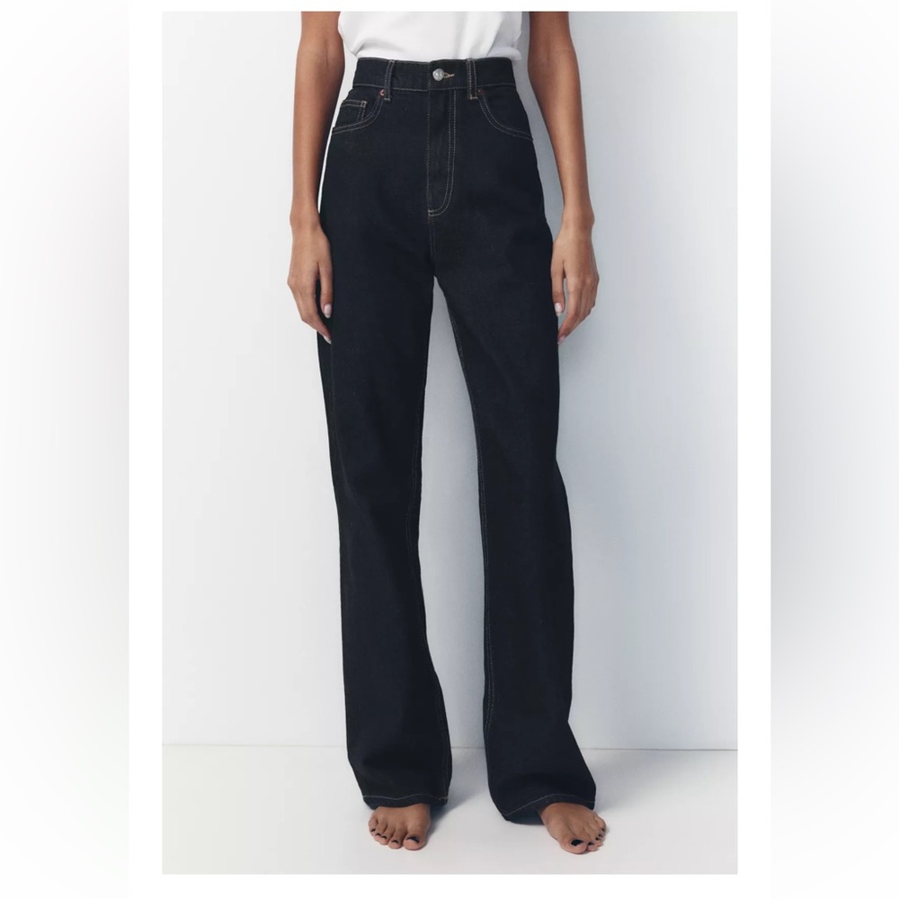 Zara Black Flare Wide Leg Jeans
